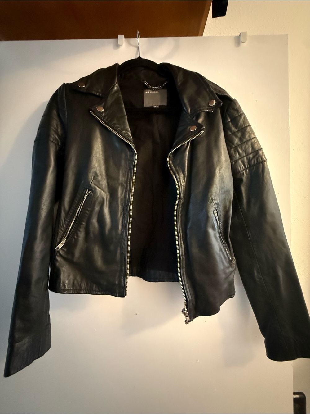 Muubaa Black Leather Lined Jacket